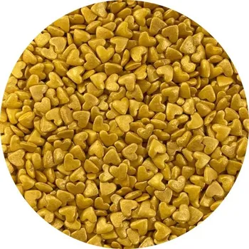 Cukrová srdíčka zlatá (80 g) Cukrářská ♡