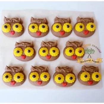 Cukrová dekorace sovičky 11ks - Fagos