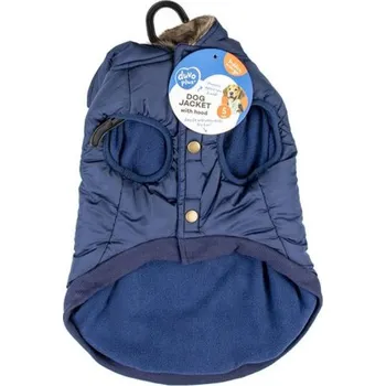 Obleček pro psa Duvo+ zimní bunda s kapucí pro psy XL 70cm modrá