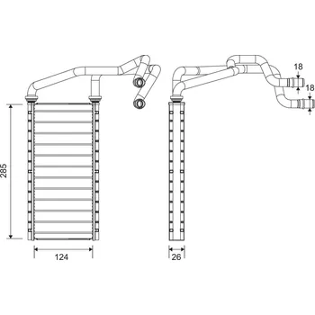 Výměník tepla, vnitřní vytápění VALEO 811657