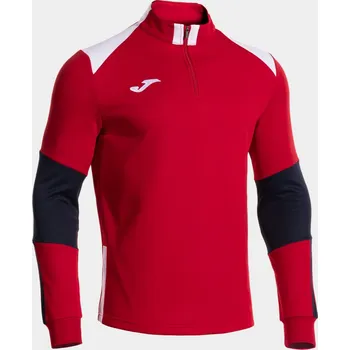 Pánská mikina JOMA DANUBIO IV TRÉNINKOVÁ MIKINA KRÁTKÝ ZIP UNISEX - Červená, Bílá - velikost 4XS