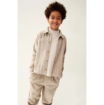 Chlapecká bunda Dětská bunda Liewood Paule Corduroy Overshirt béžová barva, LW19454 12X, vel. 116