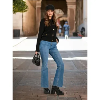 Dámská móda Sinsay - Rozšířené džíny - modrá - 453BB-55J - 453BB-55J-34-1