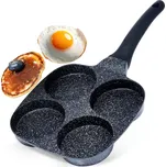 Granitová pánev na vejce se 4 otvory Black Line 19 × 19 cm