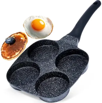 Pánev Granitová pánev na vejce se 4 otvory Black Line 19 × 19 cm