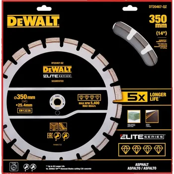 Pilový kotouč DeWALT DIA Řezný kotouč ELITE Series 350 mm do asfaltu/betonu DT20467
