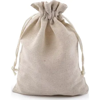 Dárková taška Dárkový sáček lněný 13 x 18 cm režný (Stahovací pytlík lněný)