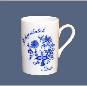 Cibulák hrnek Miluji cibulák Roky 0,28 l , cibulový vzor, český porcelán Dubí