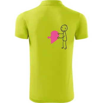 Pánská košile Párová trička puzzle postavička - Polokošile Victory sportovní (dresovina) - 3XL ( Limetková )