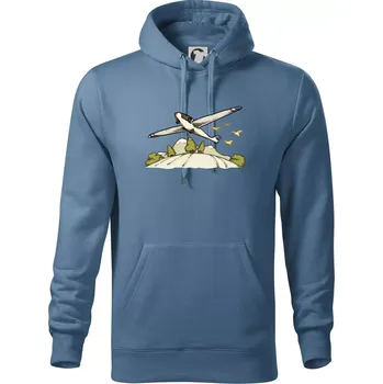 Pánská mikina Kluzák kreslený - Mikina pánská Cape s kapucí - 5XL ( Denim )