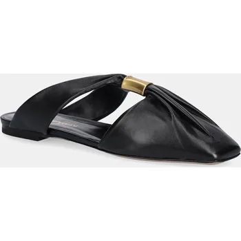 Dámské pantofle Kožené pantofle Emporio Armani dámské, černá barva, X3R036 XF271 00002 X3R036.XF271.00002 99X, EUR 36