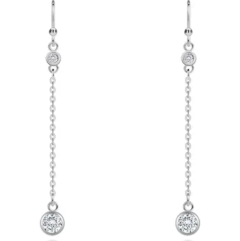 Náušnice Náušnice ze stříbra 925 - kulaté zirkony spojené řetízkem, afro háček