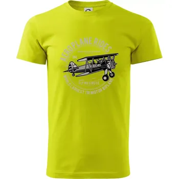 Pánské tričko Aeroplane rides - Klasické pánské triko vyšší gramáže - XL ( Limetková )
