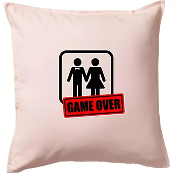 Polštář Bachelor Party - Game over (hetero) - Polštář 50x50 - 50x50 - Včetně výplně ( Světle růžová )
