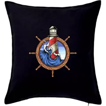 Polštář Námořnický maják - Polštář 50x50 - 50x50 - Pouze potah ( Černá )