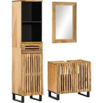 Koupelnový nábytek vidaXL 3dílná koupelnová sestava masivní hrubé mangovníkové dřevo