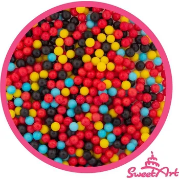 Jedlá dekorace na dort SweetArt cukrové perly Cars mix 5 mm (80 g) ♡