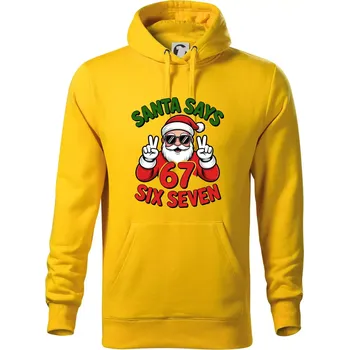 Pánská mikina Santa says 67 - Mikina pánská Cape s kapucí - 5XL ( Žlutá )