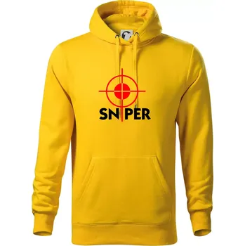 Pánská mikina Sniper zameřovač - Mikina pánská Cape s kapucí - 4XL ( Žlutá )