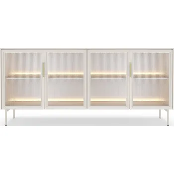 Komoda LUMI k | komoda 181 4D + LED | 181 cm | kašmír/zlatá