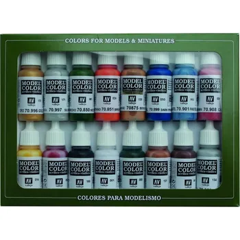 Modelářská barva Vallejo Model Color 16 color Set 70101 Folkstone Basics (16)