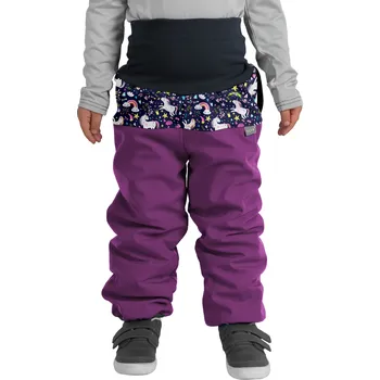 Batolecí softshellové oteplovačky s beránkem Plus, Ostružinová, Jednorožci Velikost: 80/86