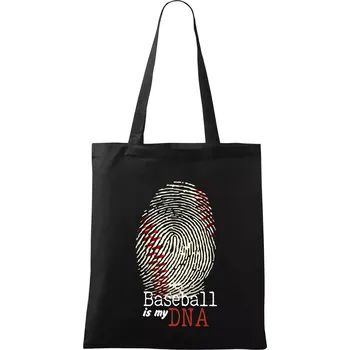Nákupní taška Baseball is my DNA - Taška bavlněná - 42 x 38 cm ( Černá )