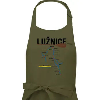 Kuchyňská zástěra Mapa řeky Lužnice - Dámská zástěra na vaření - Univerzální velikost ( Khaki )