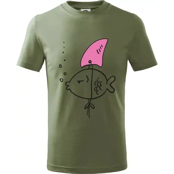 Dětská móda Drsná ryba - Tričko dětské bavlněné - 134 cm/8 let ( Khaki )