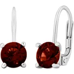 Zlaté náušnice Raya z bílého zlata s přírodním granátem