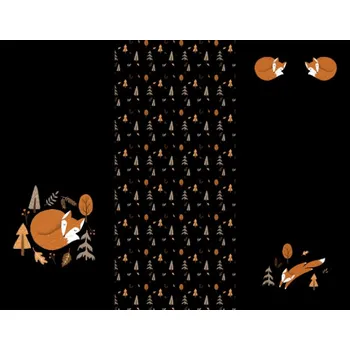 Panel na fusak z nepromokavého polyesteru 155x120 podzimní lišky černé