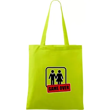 Nákupní taška Bachelor Party - Game over (hetero) - Taška bavlněná - 42 x 38 cm ( Limetková )