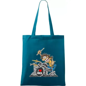 I love rock bubeník - Taška bavlněná - 42 x 38 cm ( Petrolejová )