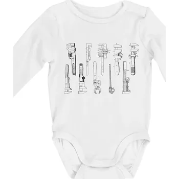 Kojenecký body Instalatérské nářadí - Body kojenecké s dlouhým rukávem - Dlouhý r. do 3 měs ( Bílá )