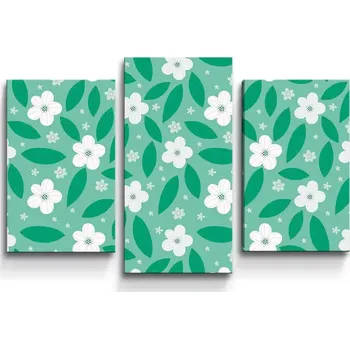 Obraz Sablio Obraz - 3-dílný Bílé květy s lístky - 75x50 cm