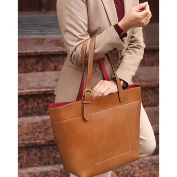 Kabelka Marco Mazzini Luxusní taška přes rameno z prémiové kůže MAZZINI; hnědá