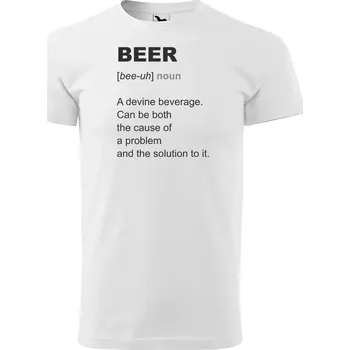 Pánské tričko Sablio Tričko s potiskem Beer - bílé 2XL