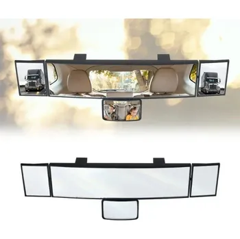 Širokoúhlé vnitřní zpětné zrcátko do auta 38 x 7 x 3 cm Vícedílné zrcadlo s bočními a dětským zrcátkem pro lepší výhled