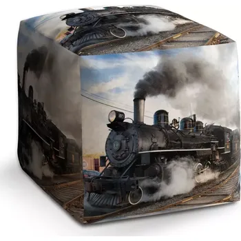 Taburet Sablio Taburet Cube Parní lokomotiva: 40x40x40 cm