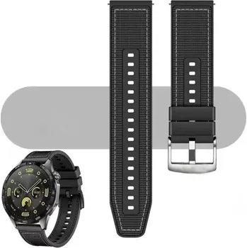 22 mm nylonový silikonový řemínek na hodinky pro Huawei Watch GT 4 46 mm GT 3 Sport Huawei Watch 4 Pro Samsung Galaxy Watch 6 5 4 odolný pásek černá