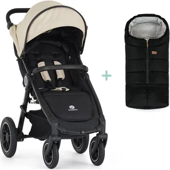 Kočárek PETITEMARS PETITE&MARS Kočárek sportovní Street2 Air Black Sahara Beige + PETITE&MARS fusak Jibot