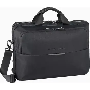Sportovní taška PORSCHE Briefcase Essential Aktovka manažerská s přihrádkou na notebook 15" a pevného materiálu černá (Unikátní aktovka s polstrovanou přihrádkou na notebook a nastavitelným ramenním popruhem.)