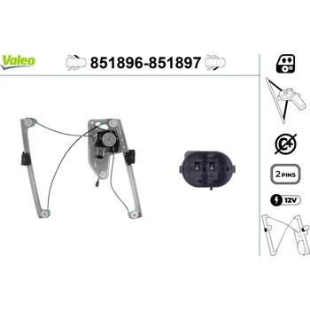 Stahovačka okna Zvedací zařízení oken VALEO 851896