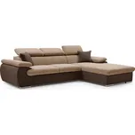 Sedací souprava COOL | 281x191 cm | rozkládací + úložný prostor | PRAVÁ | hnědá 04/68