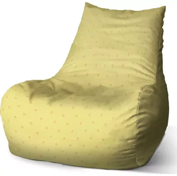 Sedací pytel Sablio Sedací vak Bean Červené kroužky na žluté - 60 x 70 x 70 cm