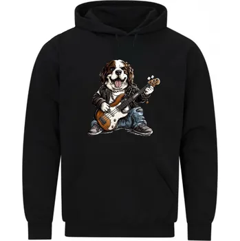 Pánská mikina Pánská mikina Rockový Bernardýn s Kytarou (Velikost: 5XL, Barva: Černá)