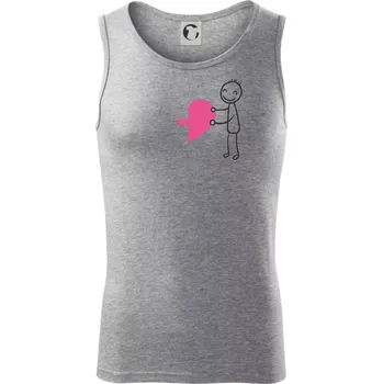 Párová trička puzzle postavička - Tílko pánské Core - S ( Tmavě šedý melír )