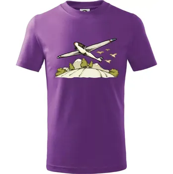 Kluzák kreslený - Tričko dětské bavlněné - 104-110cm / 3-4 roky ( Fialová )