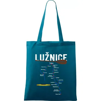 Mapa řeky Lužnice - Taška bavlněná - 42 x 38 cm ( Petrolejová )