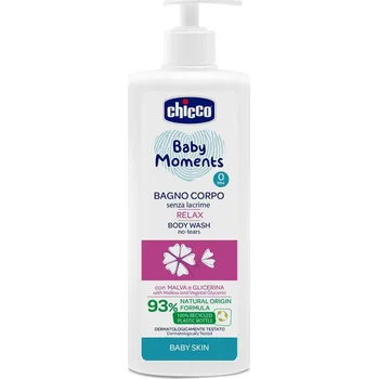 Dětský šampon CHICCO Šampon na tělo s dávkovačem Baby Moments Relax 93% přírodních složek 500 ml